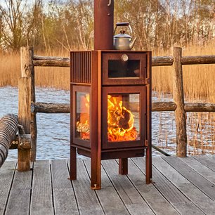 Gartenkamin mit Warmhaltefach